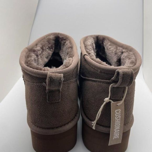 CUSHIONAIRE Women's COZY Genuine Suede pull on platform boot TAUPE 11 - Picture 4 of 6